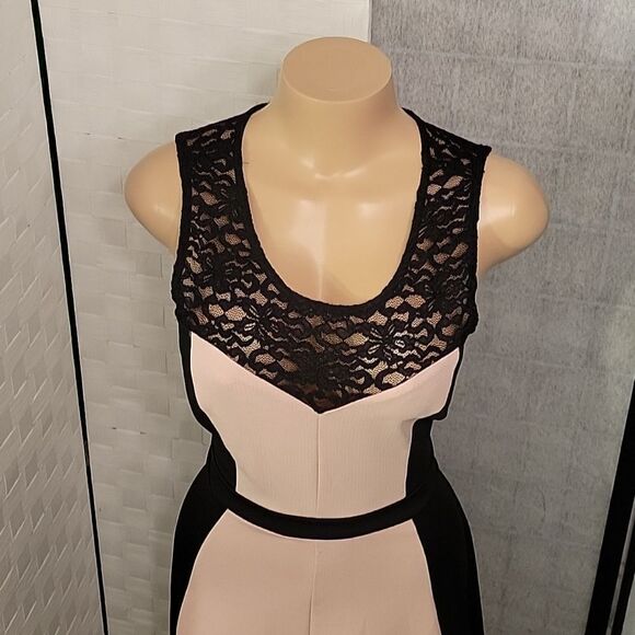 ENFOCUS STUDIO SLEEVELESS COLORBLOCK ROUND NECK LACE DESIGN DRESS - Picture 5 of 13